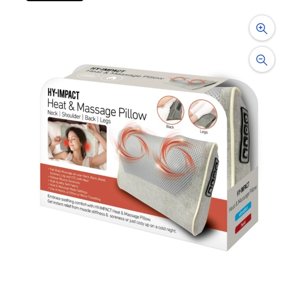 Brand new, in box. Heated neck & should massage pillow. Purchased extra on sale